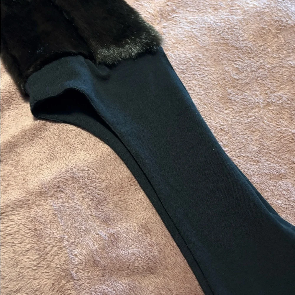 Elegant Black Faux Fur Hooded Scarf